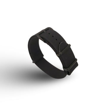 Sifu Strap Black — Ribbed Keeper-First Nylon-Poly (1.1–1.2mm)